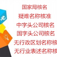 无行业限制表述公司名称核准