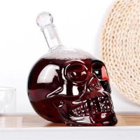 骷髅造型玻璃酒瓶创意工艺酒瓶头骨形状醒酒器xo威士忌瓶子