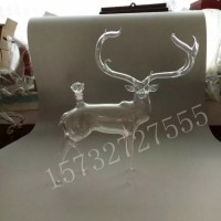 麋鹿造型玻璃酒瓶吹制小鹿造型威士忌玻璃瓶圣诞鹿造型白酒瓶
