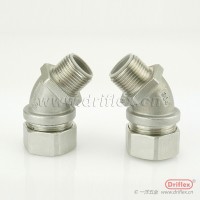 304不锈钢45度接头设备穿线用内径12到51M,G,NPT