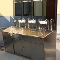 迪新洗手池多人位高低背板洗手台