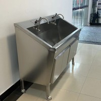 洗手池304不锈钢  可配置烘手器 感应刷手槽