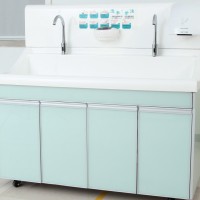 高分子二人位洗手池 医院用感应式实验室刷手池