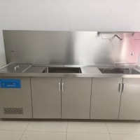 不锈钢洗手池感应双槽水池